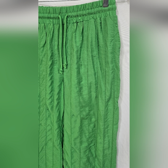 Jason Wu wide leg pants women S kelly green split hem lined pull on resort beach - Picture 4 of 8
